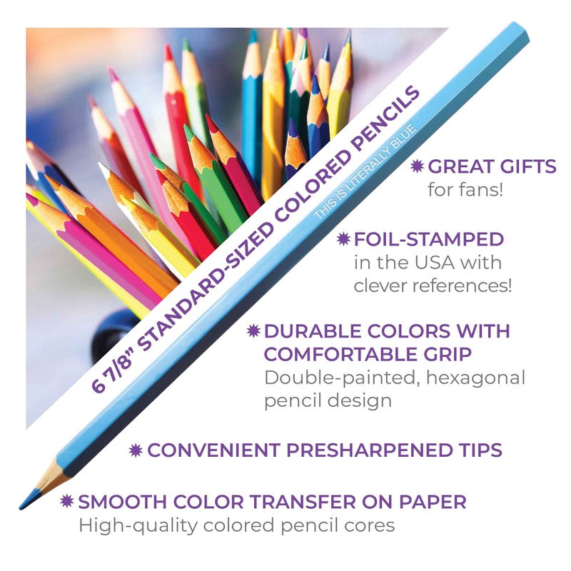 Pun Labs Colors & Recreation-Themed Colored Pencil Set for Fans of Parks & Rec | Set of 12 Parody Pencils with Clever Show References | Each Pencil Foil-Stamped with Fun Quotes | Ideal Gift - Image 3